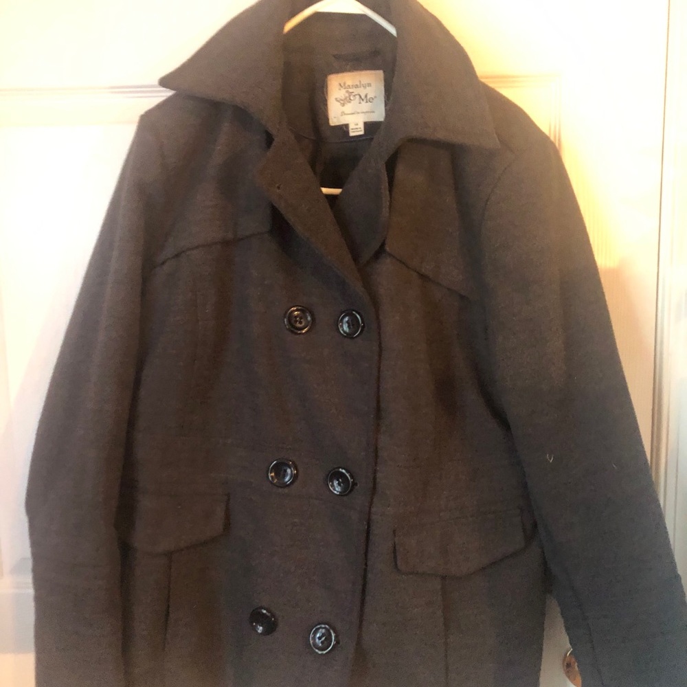 gray women's pea coat